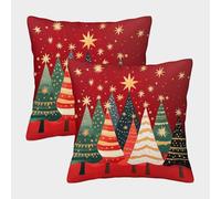 Juego De 2 Fundas Cojin Navidad 45x45cm, Funda Cojines Decorativos Navideños De Copos De,Fundas De Almohada Xmas Decoración Hogar, para Dormitorio Sofá Cama