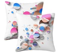 Juego de 2 Fundas Cojines 35x35, Funda Cojin Exterior Impermeable, Cuadrado Lino Funda de Almohada Geometría, Fundas de Cojines Decorativos Moderno con Cremallera Oculta Sofa Decoración, Regalo -1660