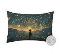 Juego de 2 Fundas Cojines 40x70 cm, Funda Cojin Fantasía Impermeables para Exteriores, Funda de Almohada Mariposa de Lino Cojines Decorativos para Sofá Habitacion Sala de Estar Patio Jardín -FS581