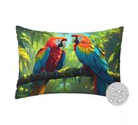 Juego de 2 Fundas Cojines 40x70 cm, Funda Cojin Loro Impermeables para Exteriores, Funda de Almohada Plantas de Lino Cojines Decorativos para Habitacion Sala de Estar Patio Jardín Balcón Sofá -FS587