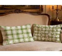 Juego de 2 Fundas Cojines 40x70cm Rectángulo Cojines Sofa Enrejado Terciopelo Funda Almohada Verde Salvia,2026 Nuevo Impresión a Doble Cara Funda Cojin para Sofá Silla Dormitorio Decoracionion O-184P