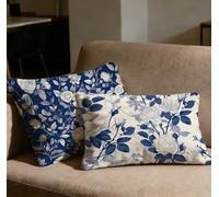 Juego de 2 Fundas Cojines 50x70 Funda Cojin Azul Marino Rectangulares Cojines Flor,2026 Nuevo Terciopelo Impresión a Doble Cara Cojin Sofa para Casa Sofá Salón Silla Dormitorio Decoracion Hogar O-130C