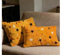Juego de 2 Fundas Cojines 60x80 Funda Cojin Naranja Quemado Rectangulares Cojines Estrella,2026 Nuevo Terciopelo Impresión a Doble Cara Cojin Sofa para Sofá Salón Dormitorio Decoracion Hogar O-162C