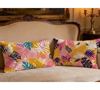 Juego de 2 Fundas Cojines 60x90cm Rectángulo Cojines Sofa Color Terciopelo Funda Almohada Plantas Tropicales,2026 Nuevo Impresión a Doble Cara Funda Cojin para Sofá Cama Sala Estar Decoracion O-326B
