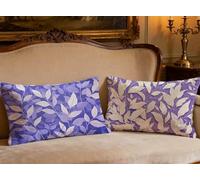 Juego de 2 Fundas Cojines 60x90cm Rectángulo Cojines Sofa Hoja Terciopelo Funda Almohada Púrpura,2026 Nuevo Impresión a Doble Cara Funda Cojin para Sofá Sala De Estar Dormitorio Decoracion O-186P