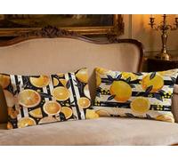 Juego de 2 Fundas Cojines 60x90cm Rectángulo Cojines Sofa Limón Terciopelo Funda Almohada Amarillo,2026 Nuevo Impresión a Doble Cara Funda Cojin para Sofá Sala De Estar Dormitorio Decoracion O-170P