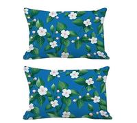 Juego de 2 Fundas Cojines Exterior Impermeable 50x70cm Cojines Azul Funda Almohada Terciopelo Rectangular Sofa Almohadas Decoración para Patio Balcón Jardín Salon Terraza Dormitorio Hogar Amor G572