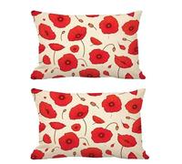 Juego de 2 Fundas Cojines Exterior Impermeable 50x70cm Cojines Rojo Funda Almohada Terciopelo Rectangular Sofa Almohadas Decoración para Patio Balcón Jardín Salon Terraza Dormitorio Hogar Beige G438