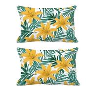 Juego de 2 Fundas Cojines Exterior Impermeable 60x90cm Cojines Amarillo Funda Almohada Terciopelo Rectangular Sofa Almohadas Decoración Patio Balcón Jardín Salon Terraza Dormitorio Color Óxido G528