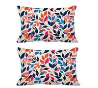Juego de 2 Fundas Cojines Exterior Impermeable 60x90cm Cojines Azul Funda Almohada Terciopelo Rectangular Sofa Almohadas Decoración para Patio Balcón Jardín Salon Terraza Dormitorio Hogar Hojas G608