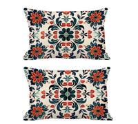Juego de 2 Fundas Cojines Exterior Impermeable 60x90cm Cojines Rojo Funda Almohada Lino Rectangular Sofa Almohadas Decoración para Patio Balcón Jardín Salon Terraza Dormitorio Hogar Turquesa G432