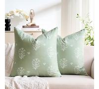 Juego de 2 Fundas Cojines Moderno 45x45 Boho Verde Salvia Funda Cojin Sofa Estampado Botánico Bohemia Doble Cara Decoracion Hogar Moderno para Sofá Cama Decorativos Silla Habitacion Oficina Salón