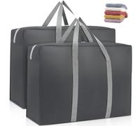 Juego de 2 fundas de almacenamiento para edredón: bolsa de almacenamiento de ropa de cama LEKEFET para edredones, gran bolsa de almacenamiento, bolsa con cremallera práctica para ropa de cama