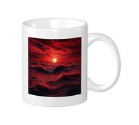 Juego de 2 fundas de almohada con cremallera y diseño de amanecer, con diseño de mar, océano, nube, artístico, rojo, naranja, terciopelo, cómodas, decorativas, para sofá, apartamento, sofá, 45,7 x