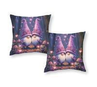 Juego de 2 fundas de almohada con diseño de gnomo en el bosque encantado, transpirables, sin arrugas, tamaño King, para hogar y hotel, 20 x 20 pulgadas