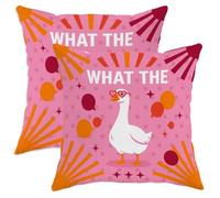 Juego de 2 fundas de almohada con diseño de pato, corazones juguetones, burbujas de discurso primaveral, melocotón con cremallera oculta, fundas de almohada cuadradas para sala de estar, dormitorio