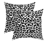 Juego de 2 fundas de almohada con estampado de leopardo, fundas de almohada suaves de guepardo negro y blanco, fundas de cojín con estampado animal, fundas de cojín para mujeres y hombres, fundas de
