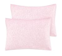 Juego de 2 fundas de almohada de algodón orgánico para bebé de 13 x 18 pulgadas con cierre de sobre, hipoalergénicas, suaves y transpirables rosa Pink Solid