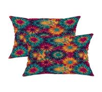Juego de 2 fundas de almohada de caramelo, diseño de lunares e ticos bohemios, color verde azulado con cremallera oculta, fundas de almohada para sala de estar, cama, oficina, sofá, silla