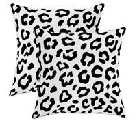 Juego de 2 fundas de almohada de leopardo, estampado de animales, patrón moderno de puntos, ninguno negro, con cremallera oculta, fundas de almohada para el hogar, dormitorio, sala de estar, sofá