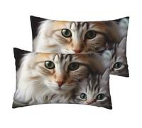 Juego de 2 fundas de almohada de lino para mamá y bebé, tamaño Queen, con cierre de cremallera, suave, transpirable, 12 x 20 pulgadas, sin arrugas, para todas las estaciones