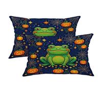 Juego de 2 fundas de almohada decorativas de calabazas de anfibios de