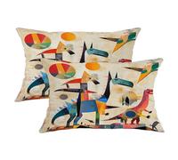 Juego de 2 fundas de almohada decorativas de dinosaurios de dibujos animados, divertidos cojines para habitación de niños, cojines para el hogar, sofá y cama, 20 x 12 pulgadas