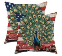 Juego de 2 fundas de almohada decorativas de plumas coloridas, fundas de cojín de verano para el hogar, sofá, cama, sofá, 16 x 16 pulgadas