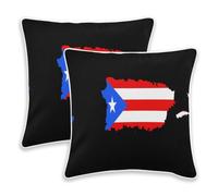 Juego de 2 fundas de almohada decorativas para el cuerpo | Decoración para sofá o cama, bandera del orgullo nacional Puerio Rico