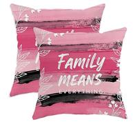 Juego de 2 fundas de almohada familiares, modernas y contemporáneas significa todo, melocotón familiar con cremallera oculta, almohadas decorativas para sala de estar, dormitorio, loft, oficina