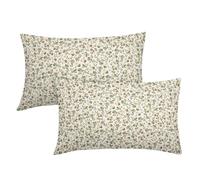 Juego de 2 fundas de almohada lumbares florales de margaritas primaverales de 12 x 20 pulgadas, color verde salvia, marrón, beige, flores vintage, juego de 2 almohadas con estampado de bloques,
