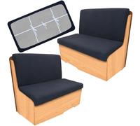 Juego de 2 Fundas de Asiento de Caravana con 2 Fundas de Respaldo y 2 Fundas de Banco, Fundas de Asiento de Comedor con Correa Antideslizante, Lavables a máquina, Fundas de cojín elásticas para