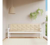 Juego de 2 fundas de banco para exteriores, 100 x 50 x 7 cm, tela de buey impermeable con relleno de fibra hueca, antideslizante, con lazos, perfecto para jardín y patio