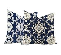 Juego de 2 Fundas de Cojín 40x40 Terciopelo Marina de guerra Bohemia,Fundas Almohada Decorativas para Sofá Salón,Doble Cara Estampado con Cremallera Invisible,Decoración Hogar Moderno Regalo,-#b358s