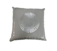 Juego de 2 Fundas de Cojín 45x45 cm, Fundas de Almohada Compatible con Versace con Cremallera Oculta, para Sofá y Decoración Hogar. (Gris y Plateado)