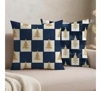 Juego de 2 Fundas de Cojín 45x45 Terciopelo Marina de guerra Amarillo,Fundas Almohada Decorativas para Sofá Salón,Doble Cara Estampado con Cremallera Invisible,Decoración Hogar Moderno Regalo,-#b870s