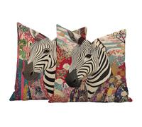 Juego de 2 Fundas de Cojín 50x50 Terciopelo Negro Cebra, Fundas Almohada Decorativas para Sofá Cama Salón, Doble Cara Estampado con Cremallera Invisible, Decoración Hogar Moderno Regalo, -#b178s