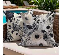 Juego de 2 Fundas de Cojín 55x55 Lino Beige Marina de guerra, Fundas Almohada Decorativas para Sofá Cama Salón, Doble Cara Estampado con Cremallera Invisible, Decoración Hogar Moderno Regalo, -#b706s