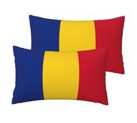 Juego de 2 fundas de cojín con diseño de la bandera de Rumania, muy suaves, de calidad, cómodas, lavables a máquina