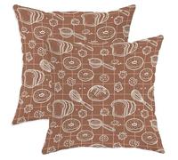Juego de 2 fundas de cojín con diseño de pan de dona, de terciopelo suave, lavables y casuales, para sofá, sala de estar, apartamento, cama, sofá, 12 x 12 pulgadas
