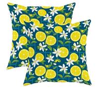 Juego de 2 fundas de cojín decorativas de terciopelo suave, lavables, diseño de hojas de flores tropicales, modernas, de verano, para el hogar, sala de estar, dormitorio, sofá, decoración de 14 x 14