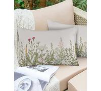 Juego De 2 Fundas De Cojín Estampado Botánico Flor Vintage Funda De Almohada del Sofá con Cremallera Oculta Modernas Fundas Cojine, para Silla, Oficina, 40x60cm