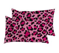 Juego De 2 Fundas De Cojín Estampado De Leopardo Rosa Funda De Almohada del Sofá Duradero Modernas Almohada Caso, para Regalos, Sala De Estar, 40X60Cm