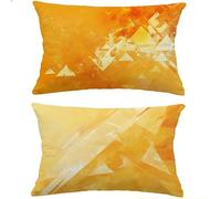 Juego de 2 Fundas de Cojín Exterior 40x60 cm,Color Naranja Fundas de Cojines Jardín Impermeables con Efecto Lino,Simple Funda Cojín Lumbar Rectangular Decorativa para Sofá,Balcón y Patio M-P39