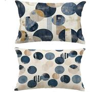 Juego de 2 Fundas de Cojín Exterior 40x70 cm,Crema Fundas de Cojines Jardín Impermeables con Efecto Lino,nórdico Funda Cojín Lumbar Rectangular Decorativa para Sofá de Palets,Balcón y Patio M-P525
