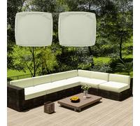 Juego de 2 fundas de cojín impermeables para sofá en forma de L, cojines de repuesto de ratán con cremallera, protectores de sofá de esquina de 65 x 65 x 10 cm, accesorios de muebles de jardín