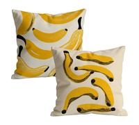 Juego de 2 Fundas de Cojines 35x35cm, Amarillo Fruta Funda de Almohada del Sofá Decorativas in Lino, Doux respirant, Fundas Cojines Sofa Cuadrada, para Interior Hogar Decorativas Regalo t9n-223