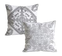 Juego de 2 Fundas de Cojines 35x35cm, Gris Abstracto Funda de Almohada del Sofá Decorativas in Lino, Doux respirant, Fundas Cojines Sofa Cuadrada, para Interior Hogar Decorativas Regalo t9n-229