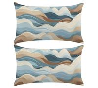 Juego de 2 Fundas de Cojines 50x70 cm Funda de Almohada de Lino Cojines para Sofa Azul Funda Cojin Decorativos para Sofá Silla Cama Sala de Estar Dormitorio con Cremallera Oculta (Marrón) -XY276