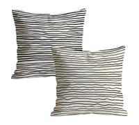 Juego de 2 Fundas de Cojines 60x60cm, Negro Raya Funda de Almohada del Sofá Decorativas in Terciopelo, Doux respirant, Fundas Cojines Sofa Cuadrada, para Interior Hogar Decorativas Regalo t9n-262